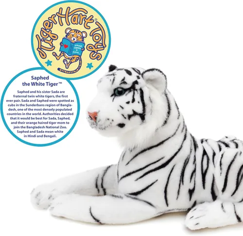 Vista 4 de TigerHart Saphed El Tigre Blanco - Peluche de 17 Pulgadas
