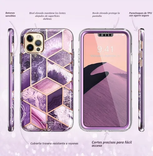 Vista 6 de i-Blason Cosmo - Funda para iPhone 13 Pro Max [Protector de Pantalla Integrado] [Protección de Grado Militar] Funda Protectora Delgada de Cuerpo