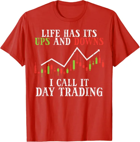 Vista 104 de Life Ups And Downs Day Trading Crypto Stock Market Trader T-Shirt, Negro