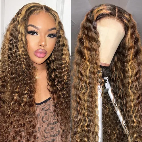 Vista 16 de Pelucas de cabello humano profundo de 13 x 4 pulgadas, encaje frontal de Onda profunda 13x4 sin pegamento natural