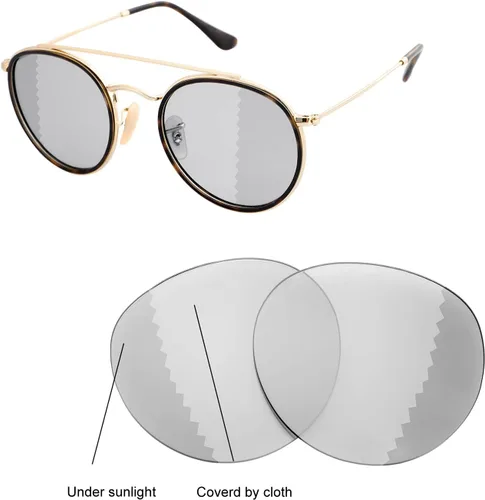 Vista 2 de Walleva Lentes de repuesto para lentes de sol Ray-Ban RB3647-N de 2.008in, múltiples opciones disponibles