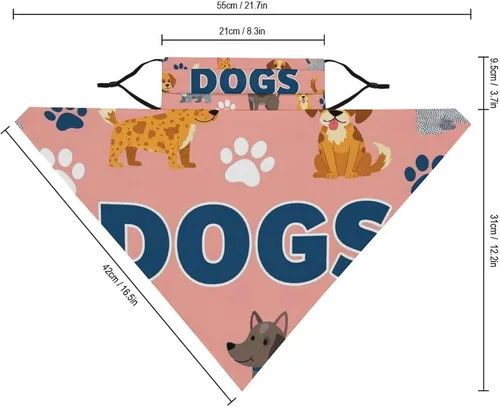 Vista 2 de Bufanda triangular reutilizable con cinta elástica para las orejas, protección solar UV