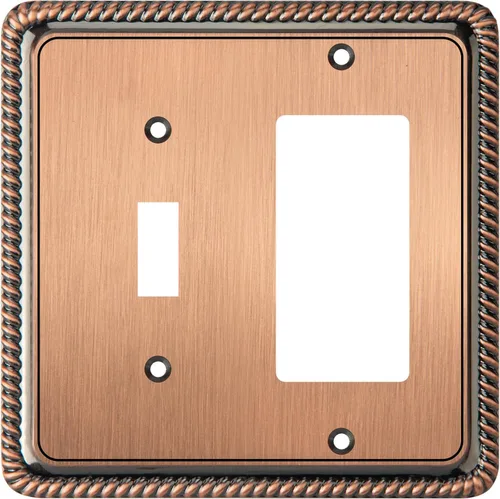 Vista 56 de Henne Bery Rope Edge - Placa decorativa de pared para interruptor (placa lisa, 2 unidades, bronce antiguo)