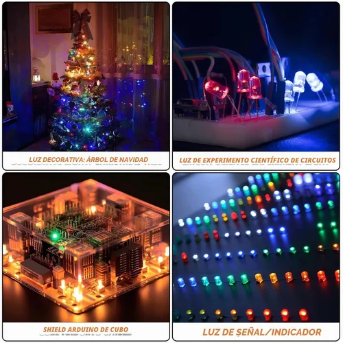 Vista 7 de EBOOT Kit surtido de 100 bombillas LED transparentes, diodos de emisión de luz, 0.2 pulgadas (5 colores)