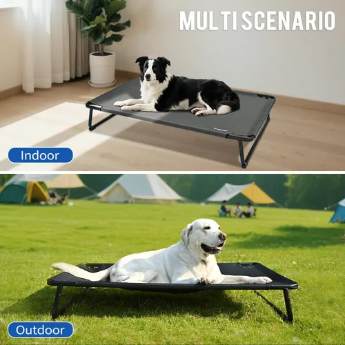 Vista 5 de ABCPET Cama elevada refrescante para perros, cama elevada para perros para exteriores, camas impermeables para mascotas, cuna estable y fácil