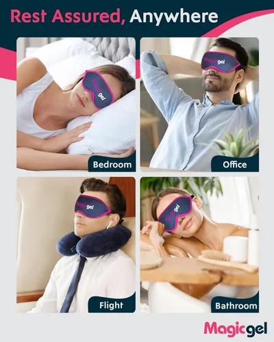 Vista 6 de Magic Gel Paquete frío de máscara de ojos Paquete de 2 mascarillas refrescantes para dormir Máscara de ojos fríos Reuable y compresa de ojos