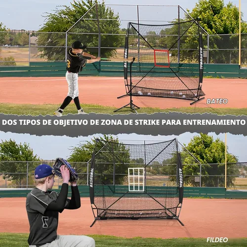 Vista 7 de BaseGoal 6x6ft Baseball Practice Net with Batting Tee,Caddy and Strike Zone