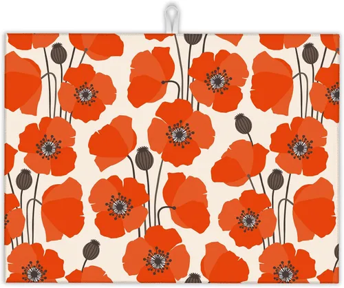 Vista 8 de Tapete de secado de platos con diseño de mandala, vintage, bohemio, floral, tapete de secado de platos, encimera de cocina, 18 x 24 pulgadas
