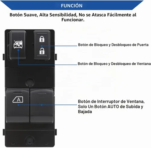 Vista 2 de Obaee Interruptor maestro de ventana eléctrica para lado del conductor compatible con Nissan Frontier 2007 2008 2009 2010 2011 2012 2013 2014 2015