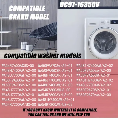 Vista 3 de DC97-16350V Varillas de suspensión de arandela (OEM) compatibles con lavadora Samsung WA54R7200AV/US WA54R7200AW/US WA5AR7200AV/US WA54R7600AV/US