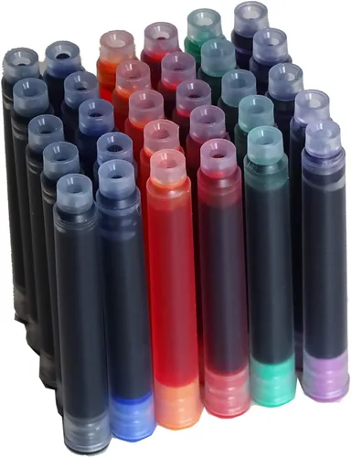 Vista 10 de Jinhao Cartuchos de tinta para pluma estilográfica Verde - Juego de 30 piezas de cartuchos de tinta de calibre 2.6mm de estándar internacional