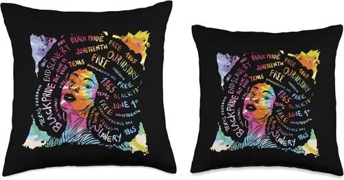 Vista 3 de Juneteenth African American Pride Black History Month Girls Throw Pillow