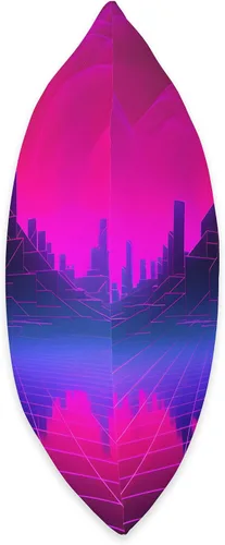 Vista 2 de PP Accessories Retrowave 80s Vaporwave Synthwave Landscape Throw Pillow, 16x16, Multicolor