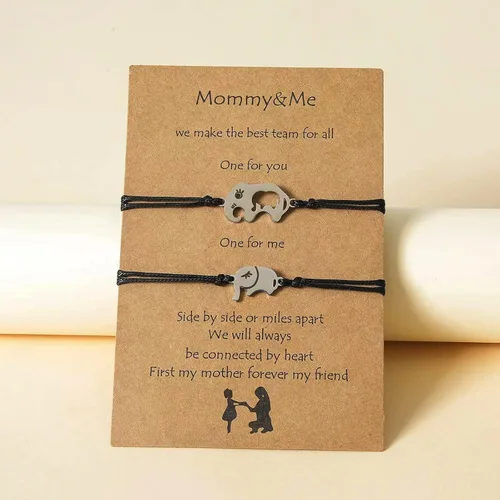 Vista 4 de Pulseras a juego con texto en inglés "I Love You" para parejas de amistades para mujeres, adolescentes y niñas, pulseras para mejores amigos
