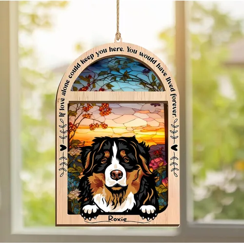 Vista 306 de LOVELYPOD Adorno de Navidad personalizado de sabueso afgano, atrapasoles con nombre, regalos de pérdida de mascotas, regalos para amantes