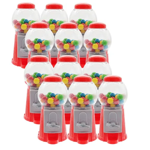Vista 10 de Paquete de 2 mini máquina de chicles de 5 pulgadas sin dispensador de goma de mascar de plástico para caramelo, máquina expendedora de caramelos