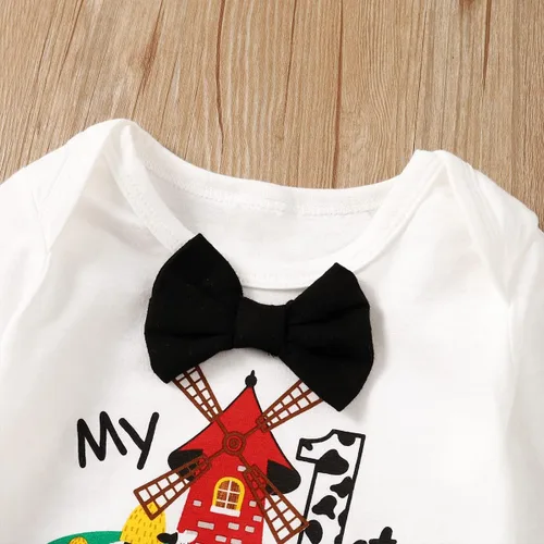 Vista 6 de Atuendo de cumpleaños para bebé niño, traje de primer cumpleaños de granja para niño