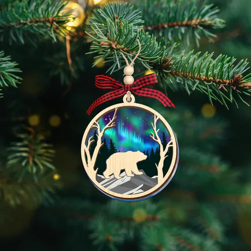 Vista 6 de HEXMOZ Adornos de Oso para Árbol de Navidad - Regalos de Osos para Mujeres, Hombres, Amantes de los Osos - Adorno de Navidad de Osos, Ideas