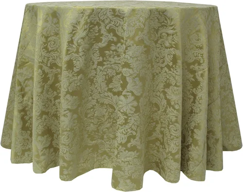 Vista 15 de Ultimate Textile - Paquete de 2 manteles redondos de damasco Miranda de 72 pulgadas, tejido jacquard, color negro