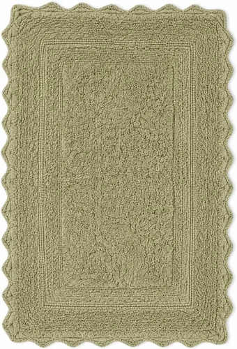Vista 9 de Royal Blaze Tapete de baño de algodón rojo, reversible, pequeño ovalado de 18 x 26 pulgadas, lavable y decorativo
