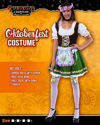 Vista 2 de Oktoberfest - Juego de disfraz para mujer diseño de rosas
