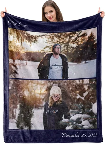 Vista 12 de Manta personalizada con imagen, mantas personalizadas para adultos y niños, manta de fotos personalizable, mantas personalizadas como regalo