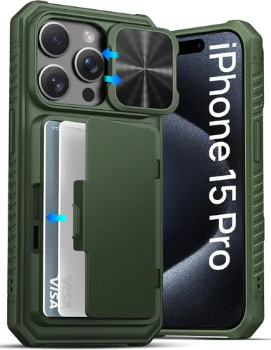 Vista 54 de ATATOO Funda Cartera para iPhone Air, Portador de Tarjetas Integrado (3-5 Tarjetas) [Bloqueo RFID] y Cubierta Deslizante para Cámara, Protección