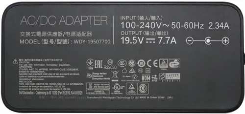 Vista 6 de Cargador de 150 W compatible con Asus ZenBook PRO 14 UX580GE UX580GD UX550GD UX550GE UX480FD UX450FD X570ZD Q536FD UX562FD UX562FDX X570UD UX550G