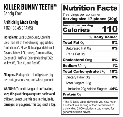 Vista 5 de Killer Bunny Dientes Pastel Candy Corn divertido y único cesta de Pascua, regalo de broma para cumpleaños, niñas, niños y adolescentes (7 onzas)