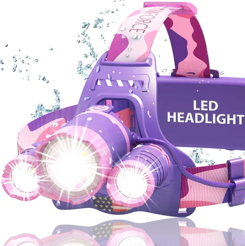 Vista 9 de DanForce Linterna frontal. Lámpara LED recargable por USB para la cabeza. Linterna frontal ultra brillante LUMINUS de 1080 lúmenes + luz roja.