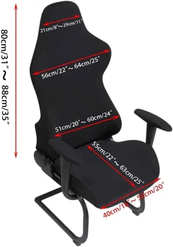 Vista 6 de Funda elástica para silla de juegos, lavable, funda protectora elástica para silla de juegos de oficina (color A: A)