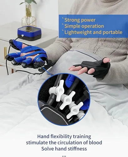 Vista 3 de Guantes de robot de rehabilitación, guantes de robot de rehabilitación para ambas manos, con carga USB y ajuste de fuerza