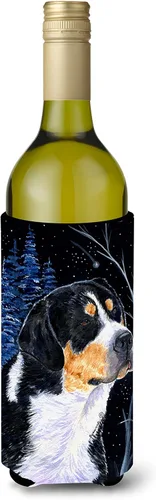 Vista 123 de Caroline's Treasures SS8447CC Starry Night English Bulldog - Enfriador para latas o botellas, lavable, funda plegable con aislamiento para bebidas