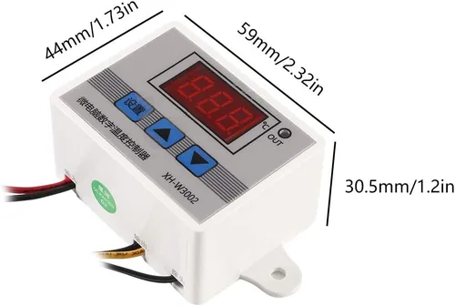 Vista 6 de Controlador digital de temperatura XH-W3002, 2 unidades, -50 a 230.0 °F, termostato de refrigeración de calefacción programable, pantalla LED