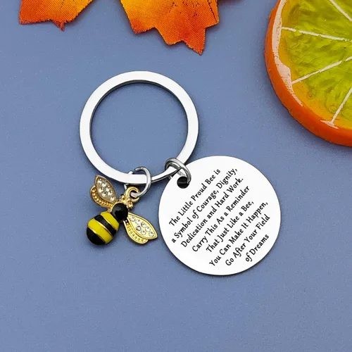 Vista 6 de Regalos de abejorros de abejorros, llavero de animales, regalo inspirador de abeja, joyería de abeja de insecto, regalos de apicultor, regalos