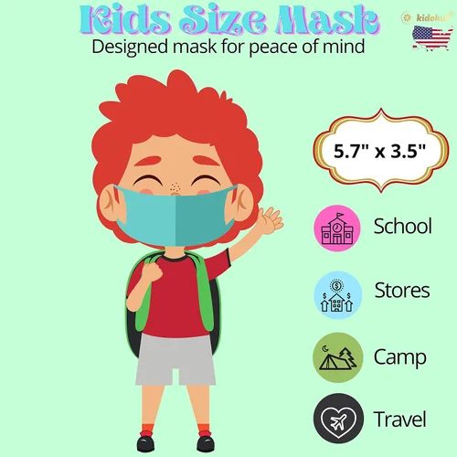 Vista 7 de Mascarillas médicas desechables para niños con certificación ASTM nivel 3, registradas por la FDA, de 4 capas, empaquetadas individualmente
