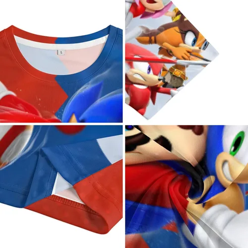 Vista 5 de Camisas para niños y niñas, pantalones cortos de anime, traje de fiesta de dibujos animados para jóvenes de 6 a 16 años