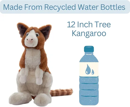 Vista 5 de The Petting Zoo Peluche de canguro de árbol, regalos para niños, animales salvajes del zoológico Onez, juguete de peluche de canguro de árbol de 12