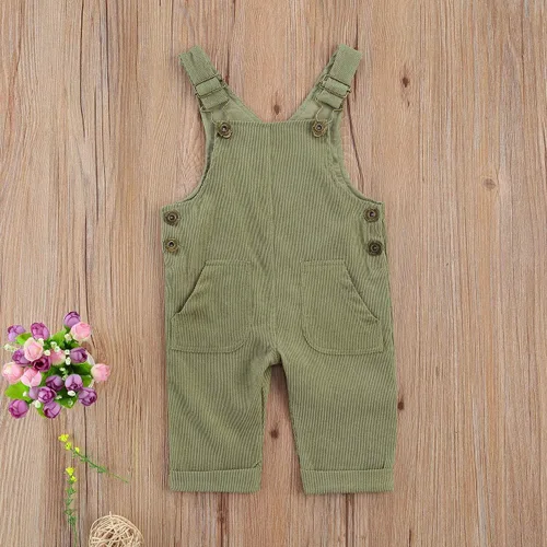 Vista 2 de Overol con peto para niños pequeños, pantalones con tirantes sólidos, pantalones con tirantes delgados, pantalones con tirantes delgados, overol