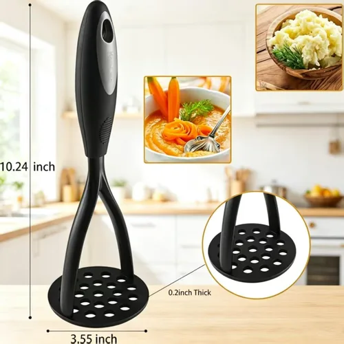 Vista 2 de KSENDALO Triturador de papas – Herramienta de cocina con hoja de nailon grueso, triturador manual para verduras y frijoles, esencial de cocina