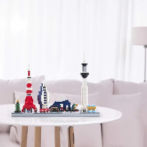 Vista 8 de Architecture Tokyo Skyline - Kit de construcción de modelos coleccionables, juegos de microbloques para adultos, kit de modelo de regalo de juguete