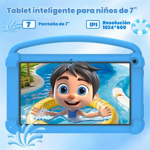 Vista 3 de Tableta para niños de 7 pulgadas, tabletas Android de cuatro núcleos para niños pequeños, tableta para niños con almacenamiento de 32 GB, 4 GB
