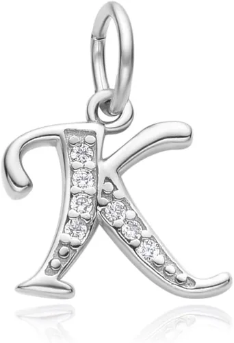 Vista 14 de Adabele Auténtica plata de ley brillante A-Z 26 letras pequeñas del alfabeto con circonita cúbica, colgante de diamantes de imitación resistente al