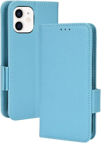 Vista 13 de Funda de cuero para iPhone 11 de 6.1 pulgadas, funda de cuero con 3 ranuras para tarjetas de crédito, función atril con tapa para iPhone 11 de 6.1