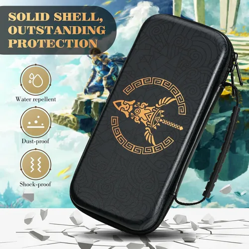 Vista 4 de MoKo Funda de transporte para Nintendo Switch OLEDNintendo Switch, funda rígida de transporte de viaje con 10 ranuras para juegos, funda para Switch