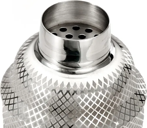 Vista 10 de Barfly Juego de coctelera japonesa de 3 piezas con entramado de diamante (24 onzas/23.7 fl oz), cobre antiguo