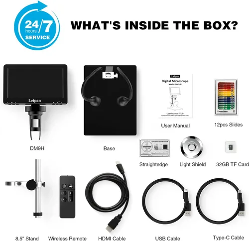 Vista 7 de Microscopio de moneda HDMI, 7" lupa de moneda IPS, microscopio que suelda