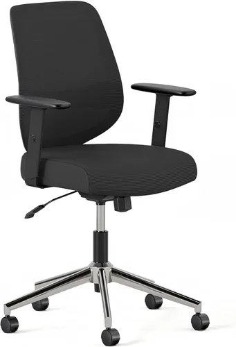 Vista 8 de Branch Silla diaria - Silla de oficina de cuero vegano con giratorio, descanso lumbar y reposabrazos ajustables, asiento cómodo para mejorar la negro