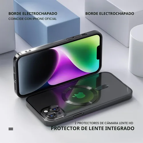 Vista 6 de Misea Funda magnética para iPhone 14 compatible con MagSafe color negro