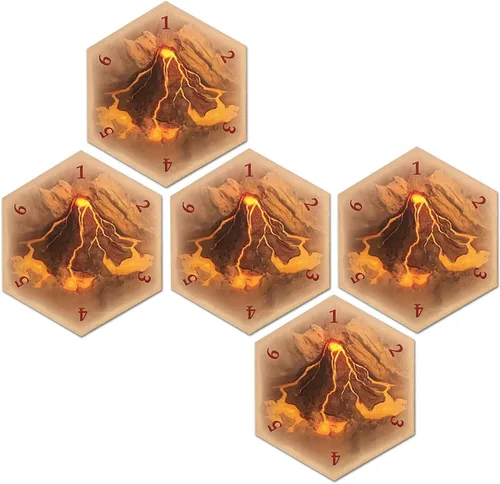 Vista 9 de Pieza de Juego Hexagonal de Escenario de Volcán compatible con Los Colonos de Catán, Mareantes y Expansiones de Catán (1 Paquete)